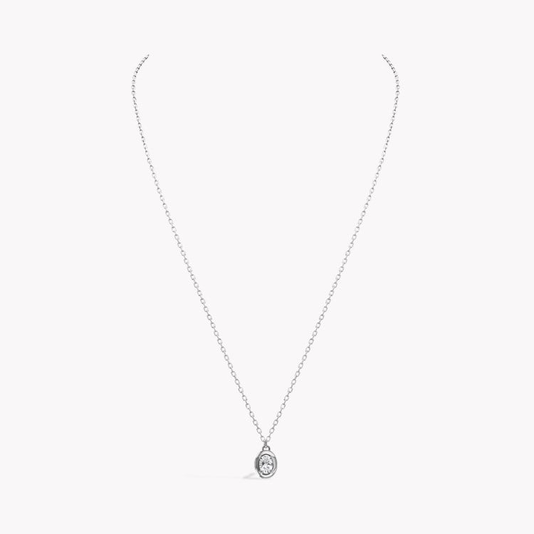 Skimming Stone 0.52ct Diamond Pendant Oval Cut, Claw Set_2