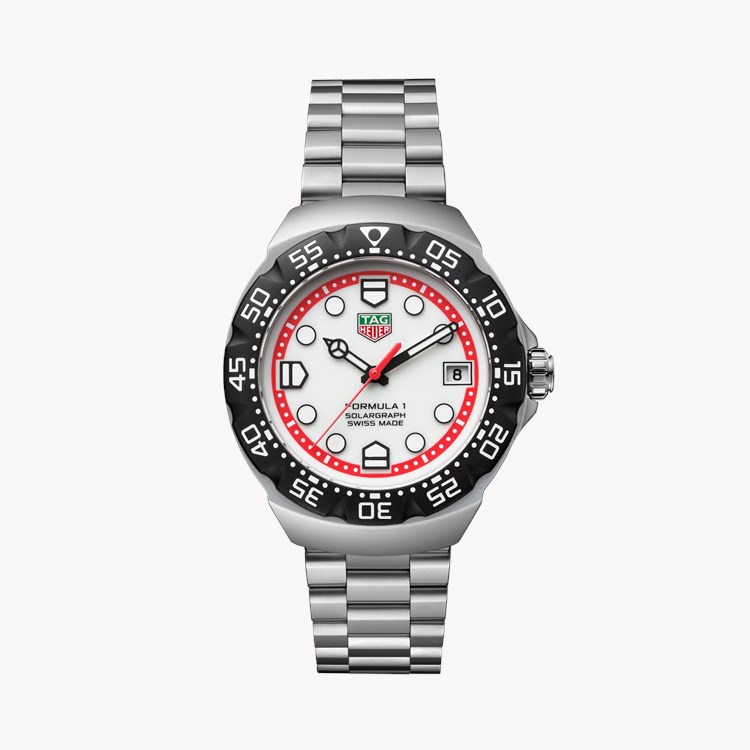 TAG Heuer Formula 1 SolarGraph 38mm, White Dial, Dot Numerals_1