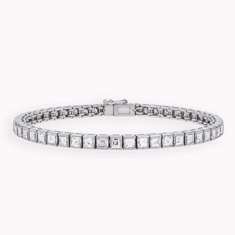 Art Deco carré cut diamond line bracelet Carré cut, Channel set, French Hallmark._1