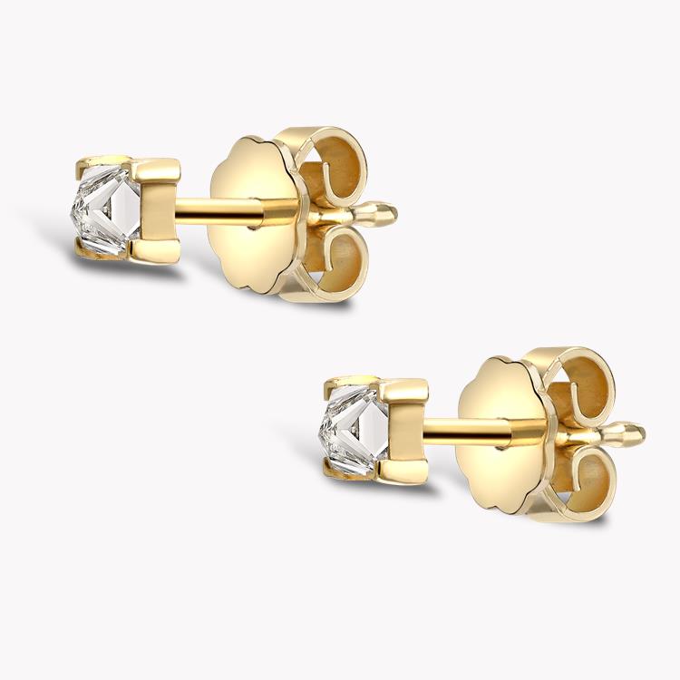 RockChic Diamond Solitaire Earrings 0.40CT in Yellow Gold Princess Cut, Claw Set_2
