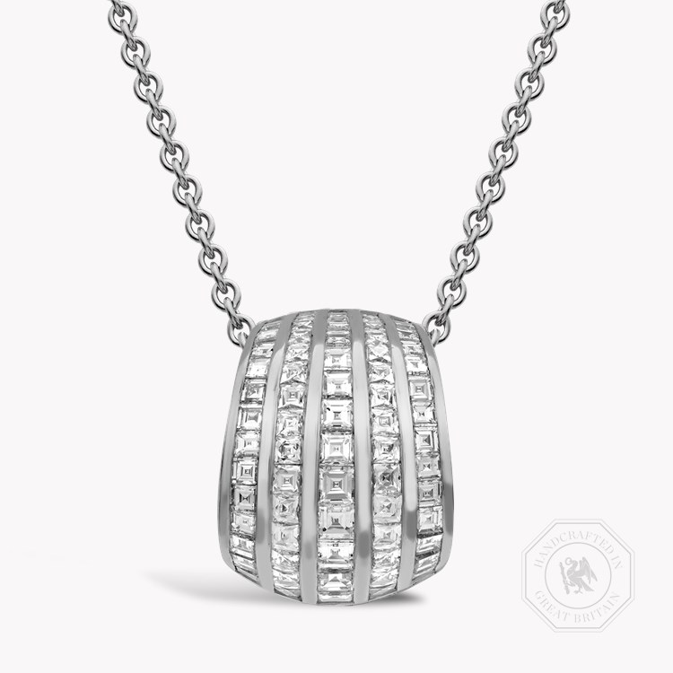 Manhattan Five Row Diamond Pendant Carre & French Cut, Channel Set_1