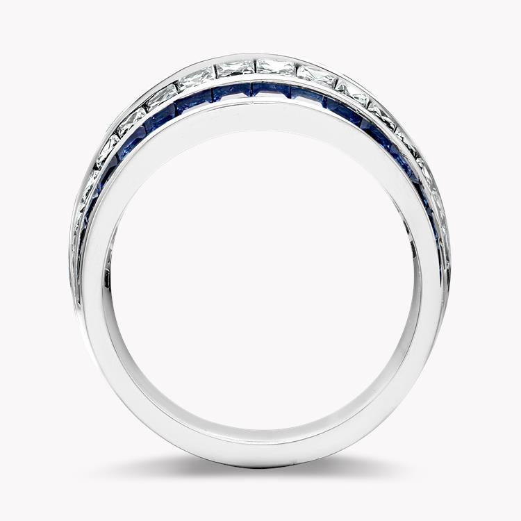 Manhattan Classic Sapphire & Diamond Ring  6.43CT in Platinum Carre & French Cut, Channel Set_3