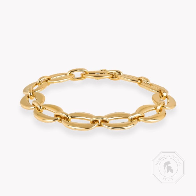 Freya Valkyrie 0.066ct Diamond Oval Link Bracelet Brilliant Cut, Rubover Set_1