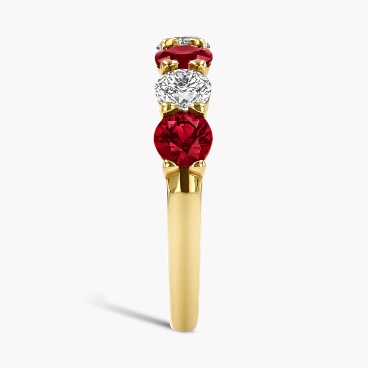 Ruby and Diamond Seven Stone Eternity Ring Brilliant cut, Claw set_4