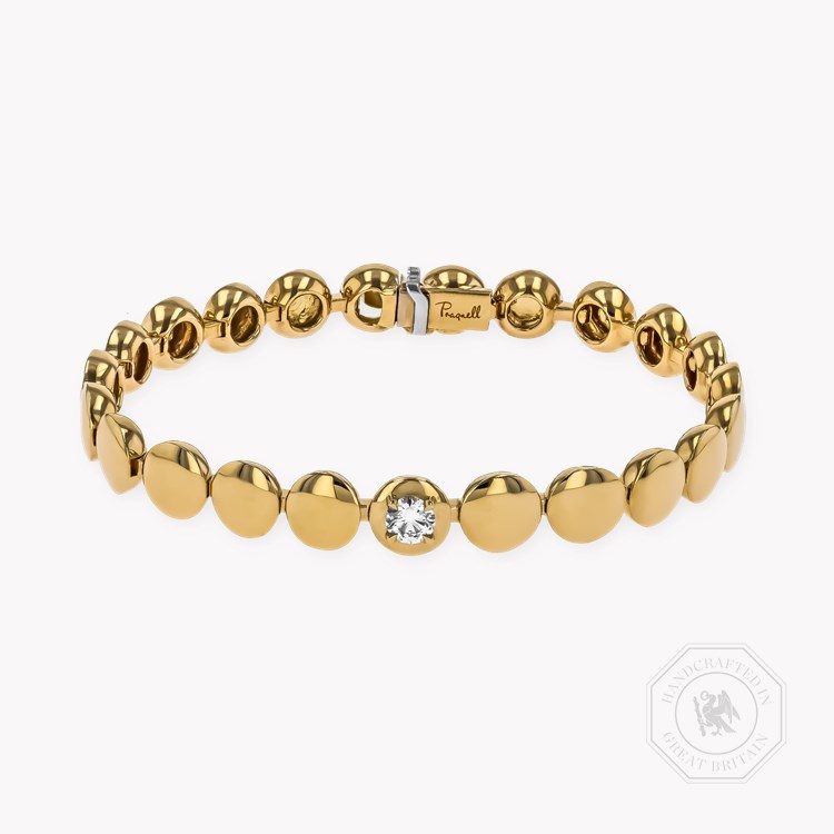 Skimming Stone 0.30ct Diamond Set Tennis Bracelet   in 18ct Yellow Gold