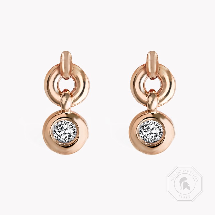 RockChain Two Stone Diamond Drop Earrings Brilliant Cut, Rubover Set_1