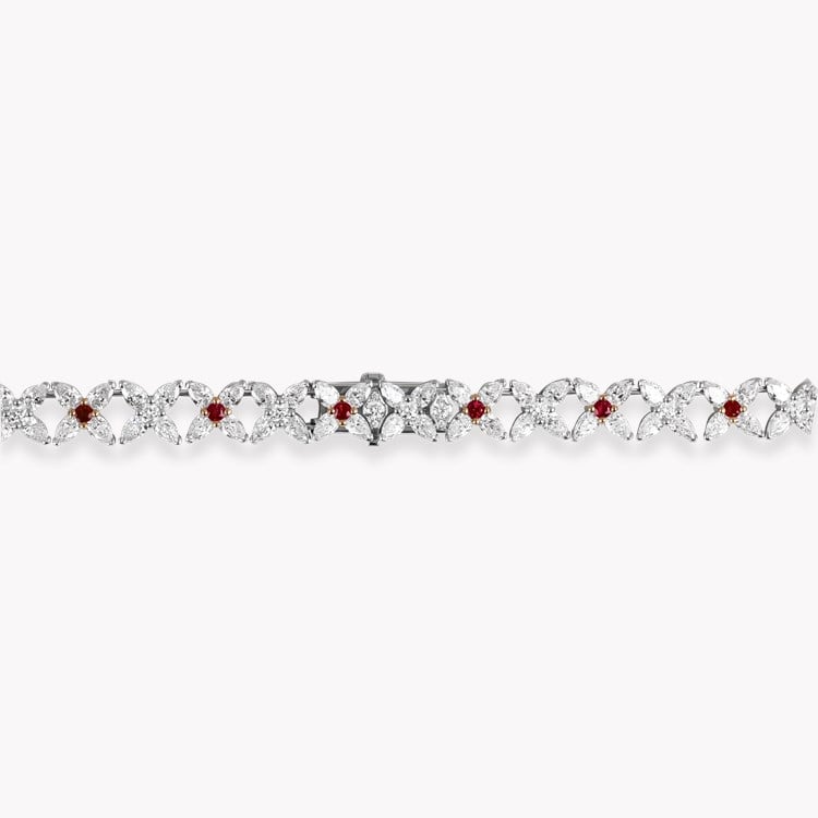 Masterpiece Pear Shaped 24.97ct Diamond and Ruby Necklace Pear Shaped & Brilliant Cut, Claw Set_3