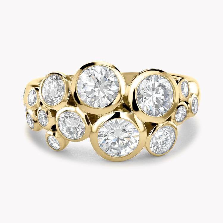 Bubbles Diamond Dress Ring Brilliant Cut, Rubover Set_2
