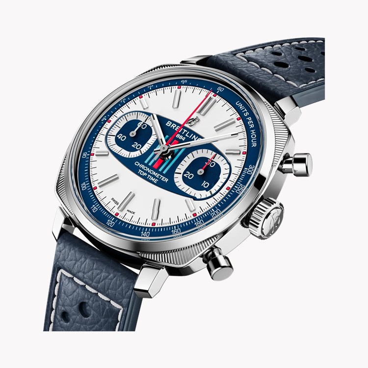 Breitling Top Time 38mm, White-Blue Dial, Baton Numerals_2