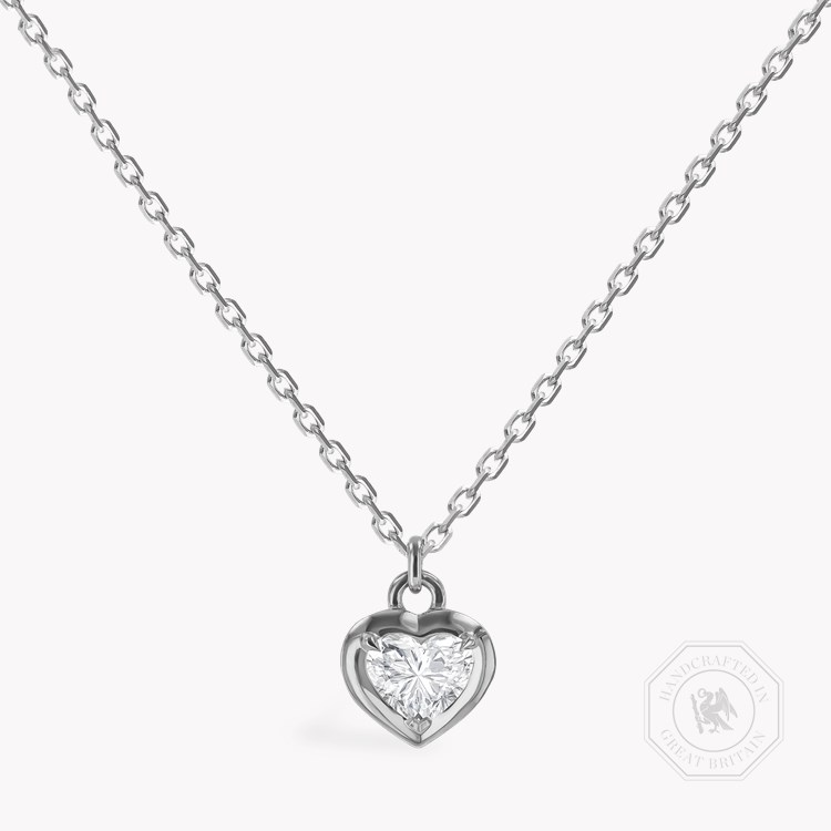 Skimming Stone 0.70ct Botswana Diamond Pendant Heart Shape, Claw Set_1