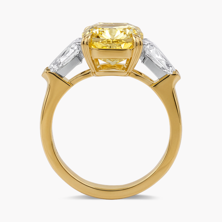 Masterpiece Cushion Cut 4.31ct Natural South African Fancy Vivid Yellow Diamond Ring Modern Cushion Cut & Pear Shaped, Claw Set_3
