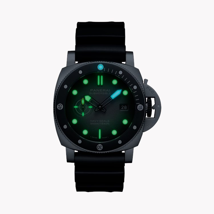 Panerai Submersible Navy SEALs 44mm, Black Dial, Baton Numerals_3