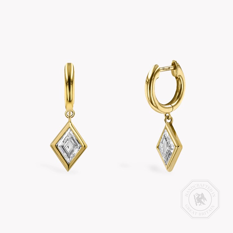 Lozenge Cut 1.27ct Diamond Drop Earrings Lozenge Cut, Rubover Set_1