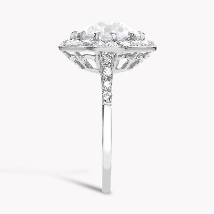 Edwardian Diamond Cluster Ring  3.65CT in Platinum Old Cut Diamond Ring with Diamond Surround_4