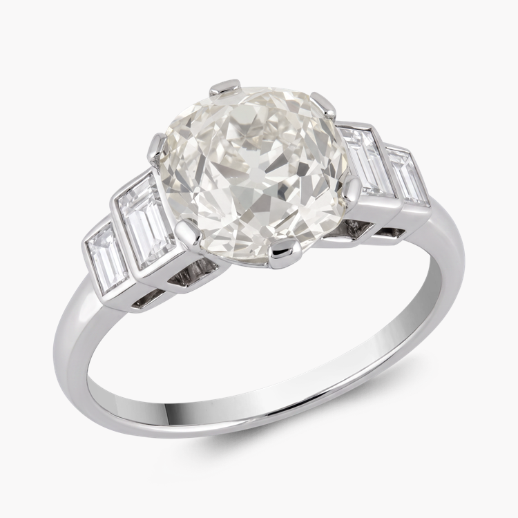 Old Cut 2.55ct Diamond Ring Old & Baguette Cut, Claw Set_1