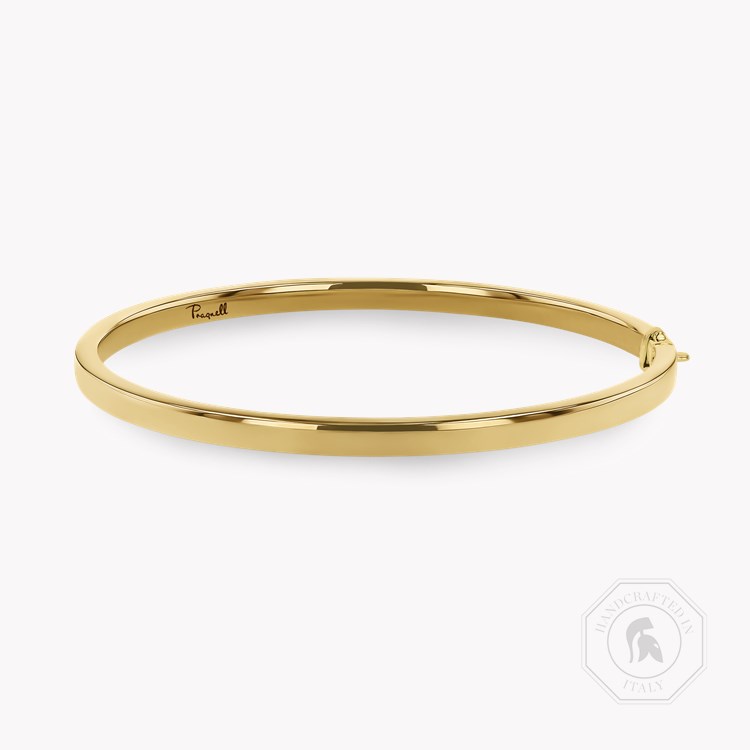 Plain Polished 4mm Square Edged Oval Bangle _1