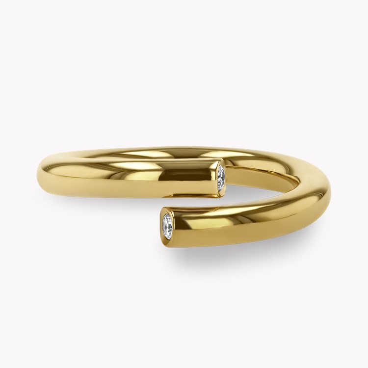 Eclipse 0.07ct Diamond Single Row Small Spring Ring Brilliant Cut, Rubover Set_2