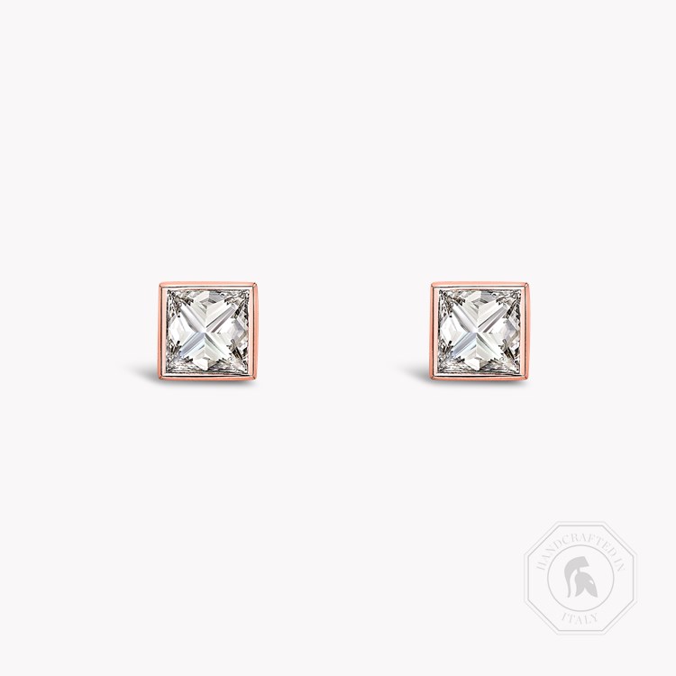 RockChic Diamond Studs Princess Cut, Rubover Set_1
