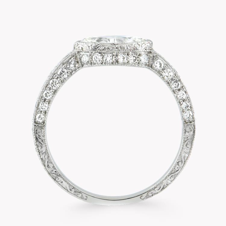 Marquise Diamond Ring  1.50CT in Platinum Marquise Solitaire Ring, with Diamond Shoulders_3