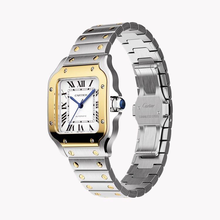 Cartier Santos de Cartier Medium, Silver Dial, Roman Numerals_3