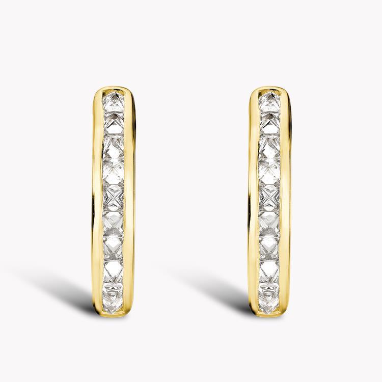 RockChic Diamond Hoop Earrings 0.46CT in Yellow Gold Princess Cut, Channel Set_1
