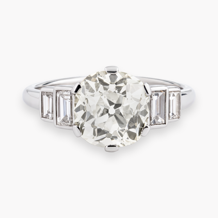 Old Cut 2.55ct Diamond Ring Old & Baguette Cut, Claw Set_2
