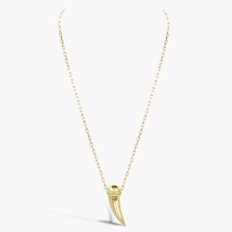 Wolf Whistle Pendant  0.165ct in Yellow Gold Brilliant cut, Claw set_2