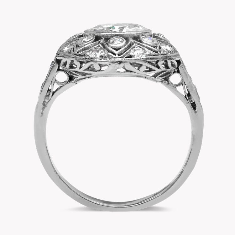 Edwardian Old Cut Diamond Openwork Cluster Ring Old Cut, Rubover Set_3