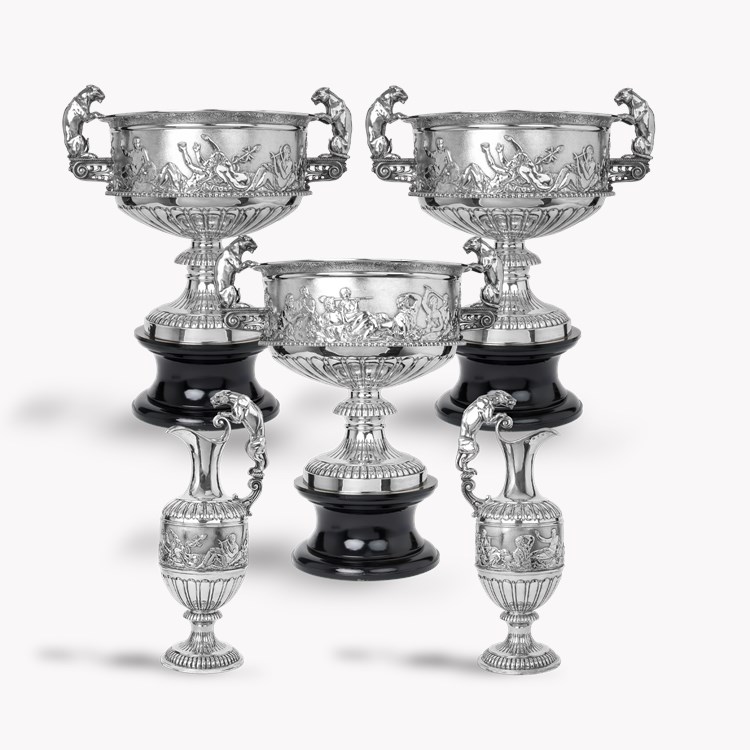 Victorian Silver Five Piece Bowl and Jug Suite Hallmarked Birmingham_2