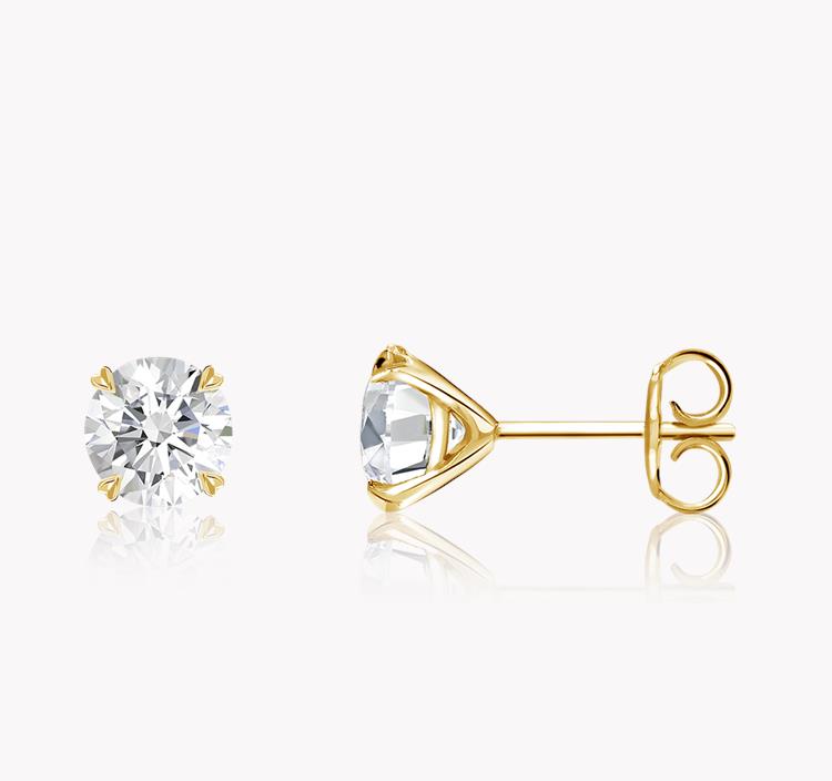Windsor Diamond Stud Earrings 0.46CT in 18CT Yellow Gold Brilliant cut, Claw set_2