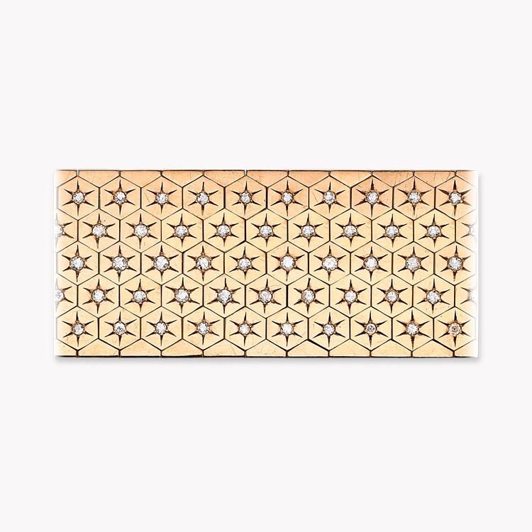 Art Deco Diamond Honeycomb Bracelet Brilliant Cut Diamond Honeycomb Bracelet_2