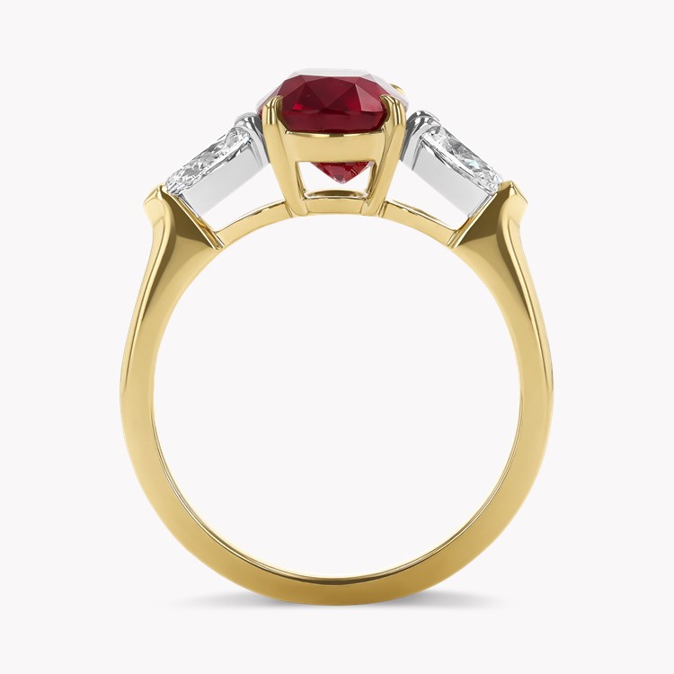 Oval Cut 3.02ct Madagascan Ruby and Diamond Ring Oval & Pear Cut, Claw Set_3