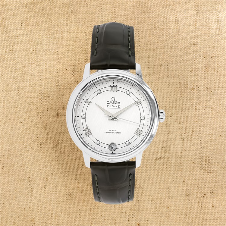 Pre-Owned OMEGA De Ville Prestige 32.7mm, Silver Dial, Diamond Numerals_1