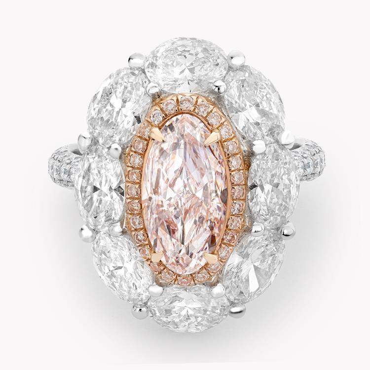 Masterpiece Light Pink Diamond Ring  1.59ct in 18ct White Gold Oval Cut with French Cut Shoulders, Claw Set_2