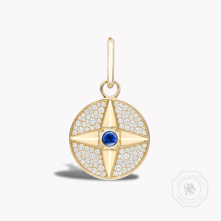 Sapphire (September) Pendant Charm Brilliant cut, Claw set_1