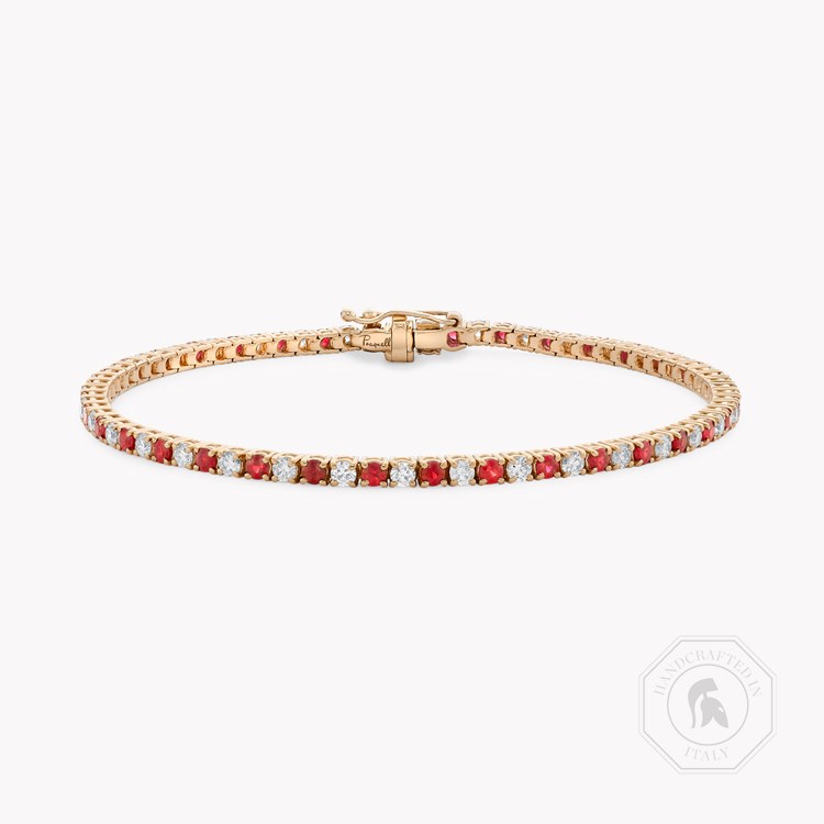 Ruby & Diamond Line Bracelet Brilliant cut, Claw set_1