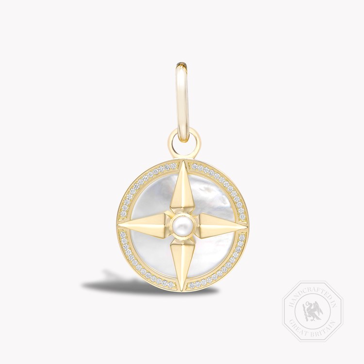 Akoya Pearl (June) Pendant Charm Brilliant Cut, Rubover & Claw Set_1