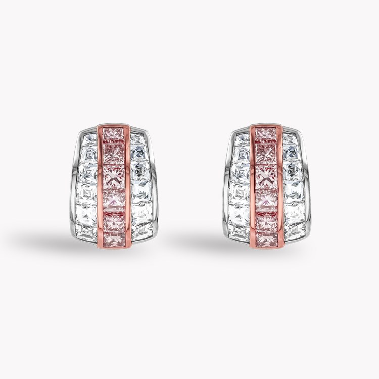 Manhattan 2.25ct Diamond and Pink Diamond Earrings   in Platinum and 18ct Rose Gold