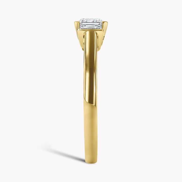 Kingdom 1.14ct Diamond Three Stone Ring Emerald Cut, Rubover Set_4