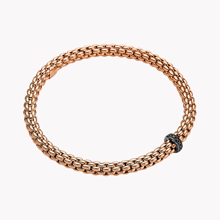 FOPE Solo Large Flex'It Black Diamond Bracelet Brilliant Cut, Grain Set_1