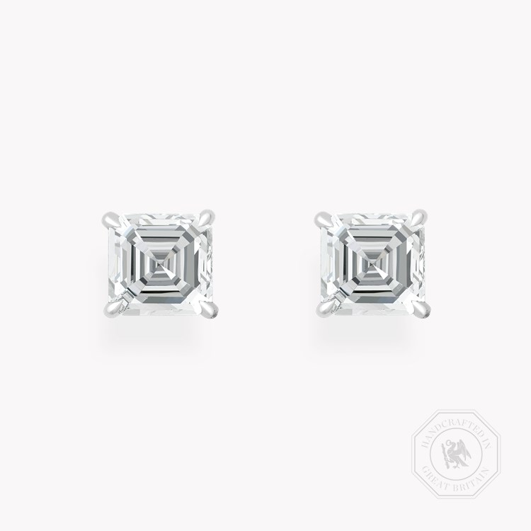 Diamond Stud Earrings Asscher Cut, Claw Set_1