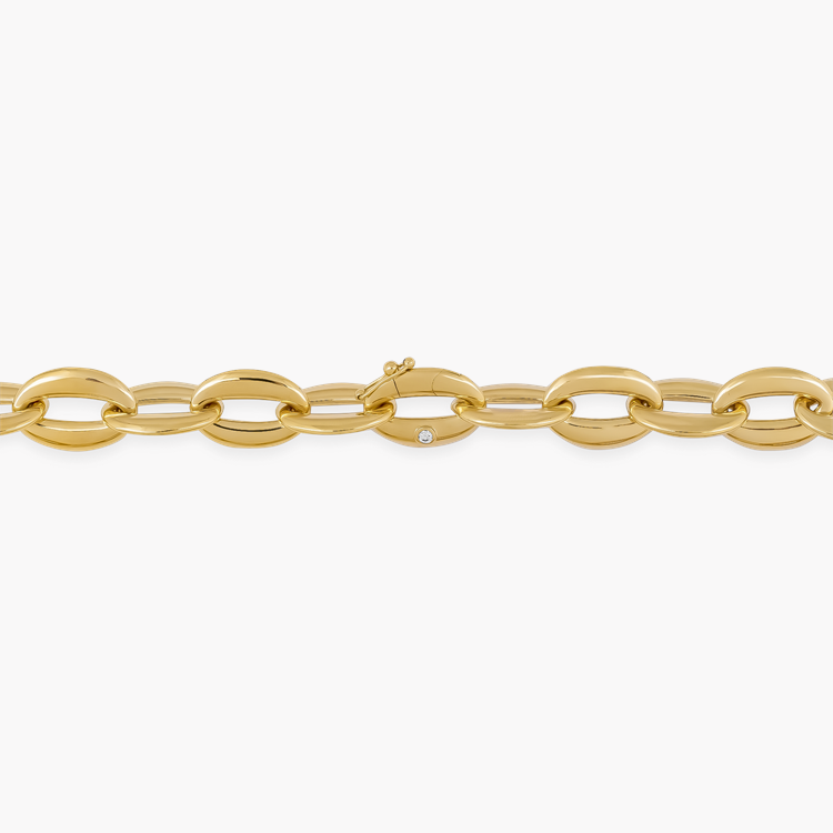 Valkyrie 0.066ct Diamond Oval Chain Link Small Necklace Brilliant Cut, Rubover Set_3