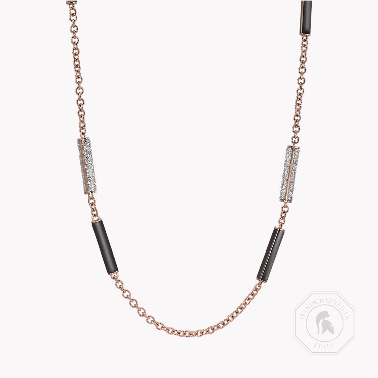 Valenza Diamond and Onyx Necklace Brilliant Cut, Pave Set_1