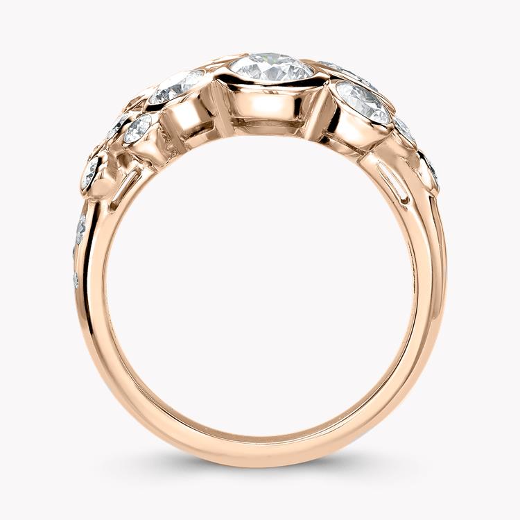 Bubbles Diamond Dress Ring 2.22CT in Rose Gold Brilliant Cut, Rubover Set_3