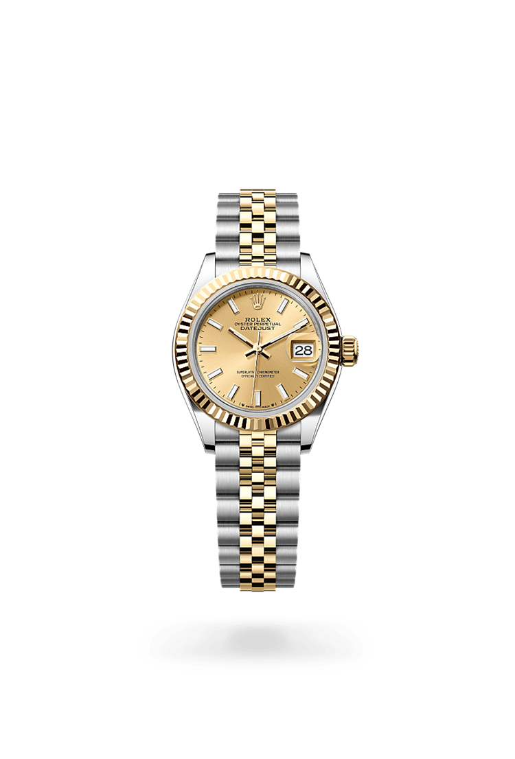 Lady-Datejust, Oyster, 28 mm, Oystersteel and yellow gold