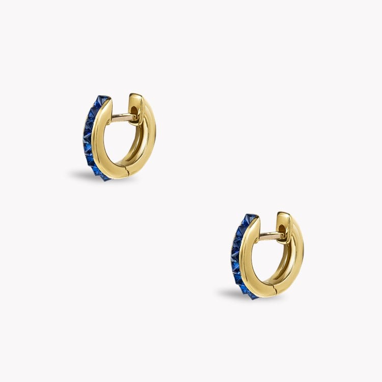 RockChic Princess Cut 0.55ct Sapphire Hoop Earrings Princess Cut, Channel Set_3