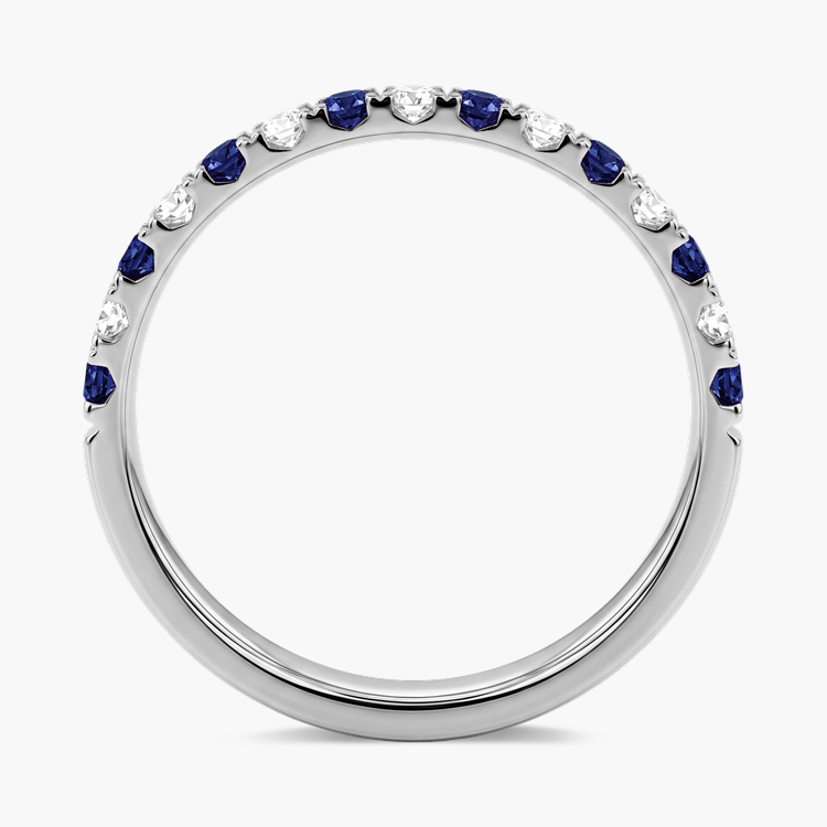 Brilliant Cut Sapphire and Diamond Half Eternity Ring Brilliant cut, Claw set_3