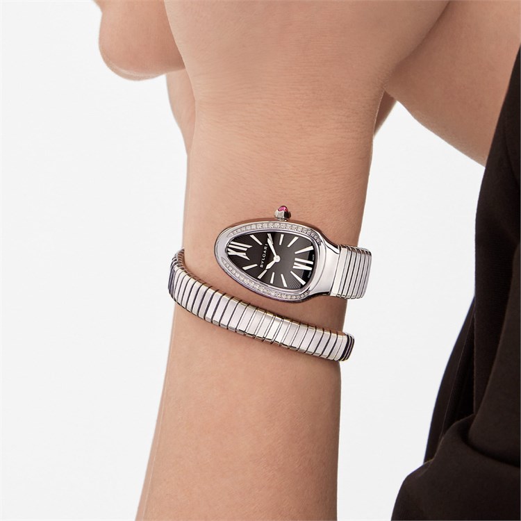 Bvlgari Serpenti Tubogasi 35mm, Black Dial, Baton & Roman Numeral_10