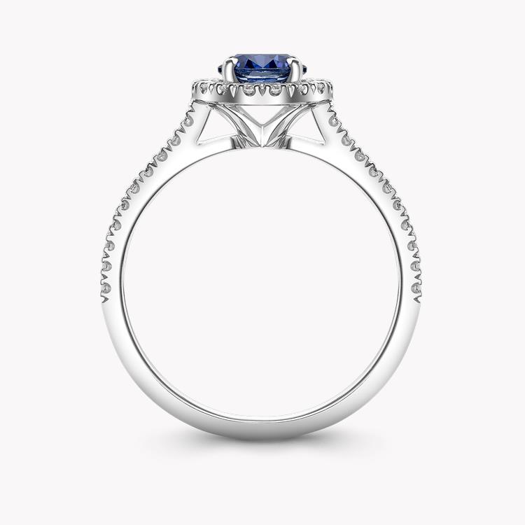 Brilliant Cut Sapphire and Diamond Ring 1.20CT in 18CT White Gold Brilliant Cut, Four Claw Set_3