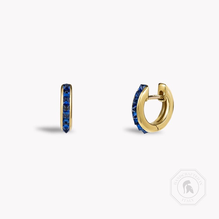 RockChic Princess Cut 0.55ct Sapphire Hoop Earrings Princess Cut, Channel Set_1